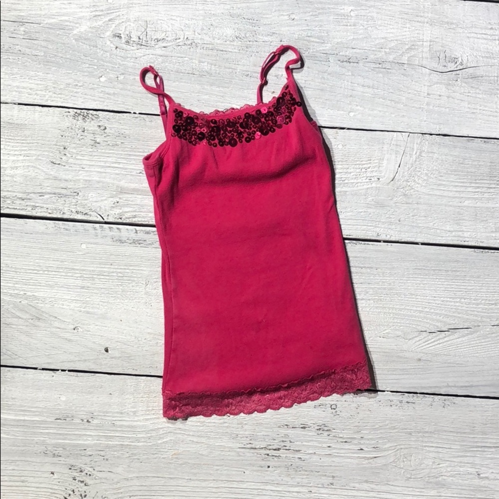 Girls Justice Built In Bra Sequin Spaghetti strap